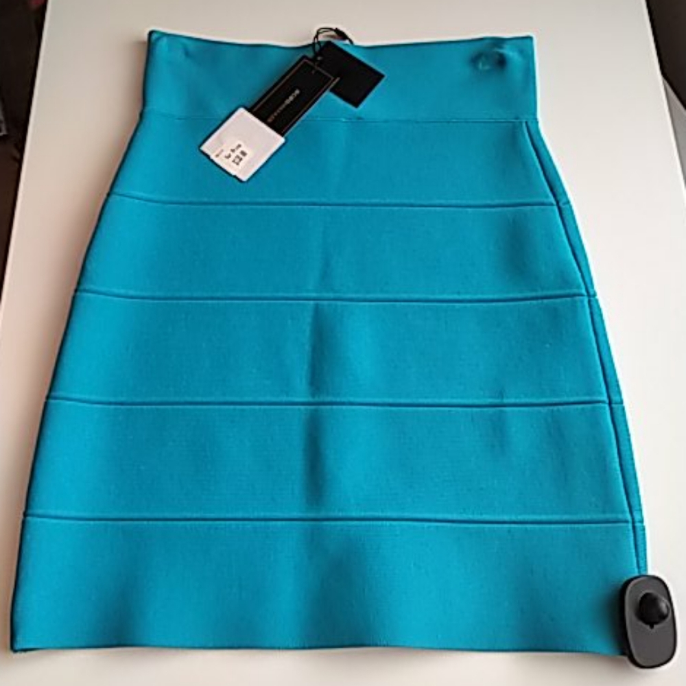 NWT BCBGMAXAZRIA Bandage Skirt Teal Size S